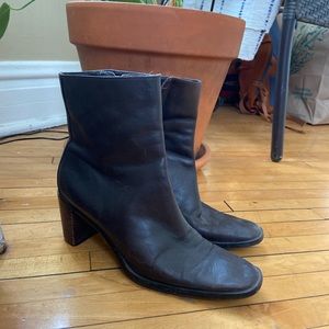Vintage ankle booties! Wedge heel with square toe.